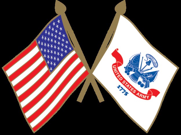 US Flag/Army White Flag Pin