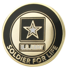 US Army Soldier for Life Circle Pin