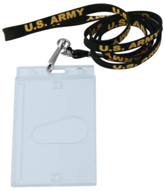 J-Hook Lanyard w/Badge Holder-Army