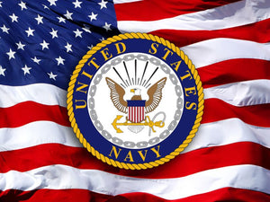 American Flag/Navy Crest Magnet