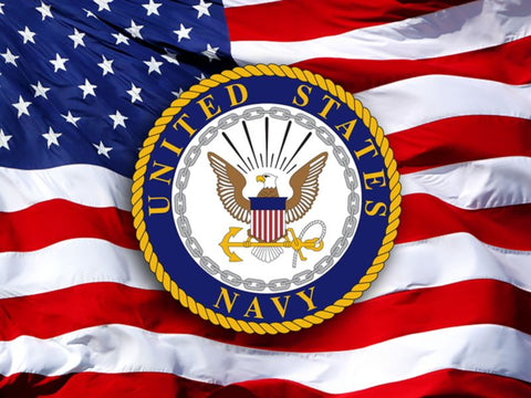 American Flag/Navy Crest Magnet