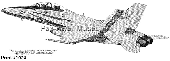 F/A-18B Hornet Drawing - TPS: 8x10