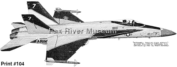 F/A-18A Hornet Drawing Marines: 8x10