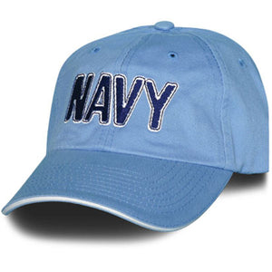 NAVY Stitch Design Blue/White Sandwich Bill Ball Cap