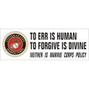 USMC To Err is Human Decal