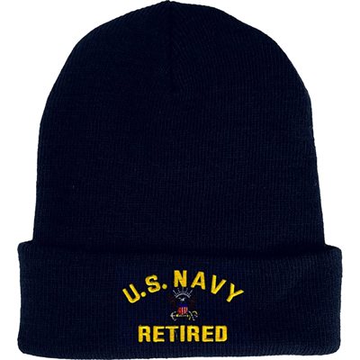 Navy Retired Knit Hat