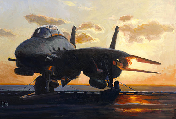 F-14D Tomcat @ Sunset- Color Drawing