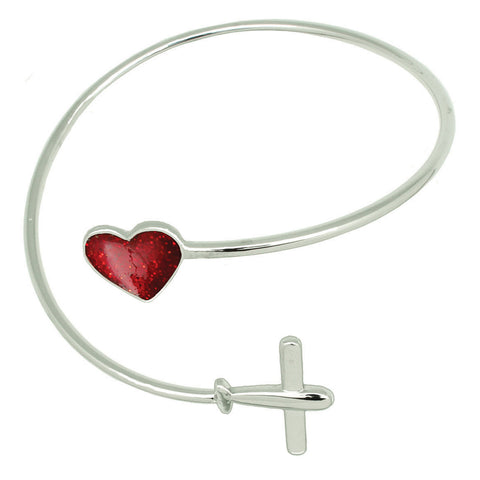 Airplane Heart Cuff Bracelet