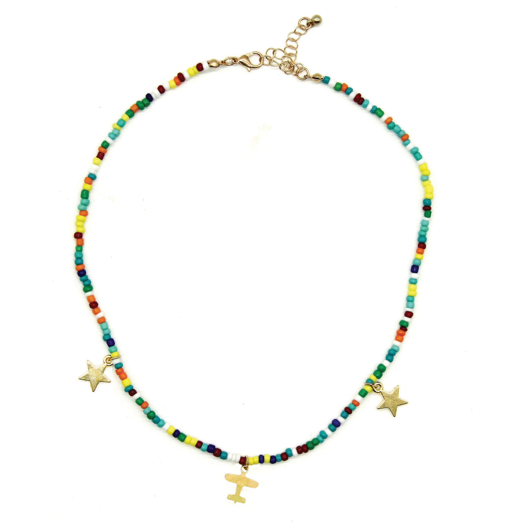 Seed Bead AV Charm Necklace