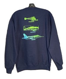 Gradient Museum Crewneck Sweatshirt-Navy blue