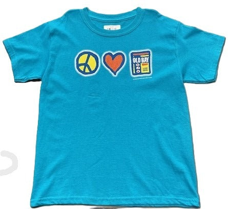 Peace Love Old Bay Youth Shirt-Trop Blue : M