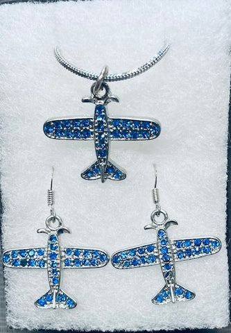 Blue Crystal Airplane Set