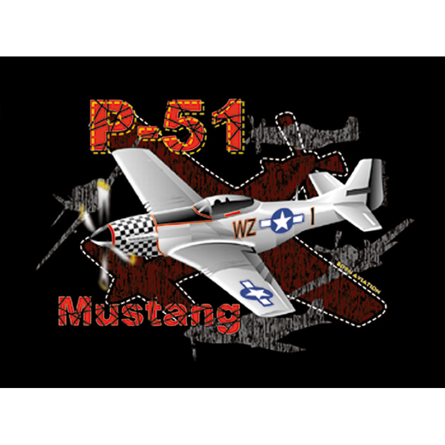 P-51 Mustang Black T-Kids : XS