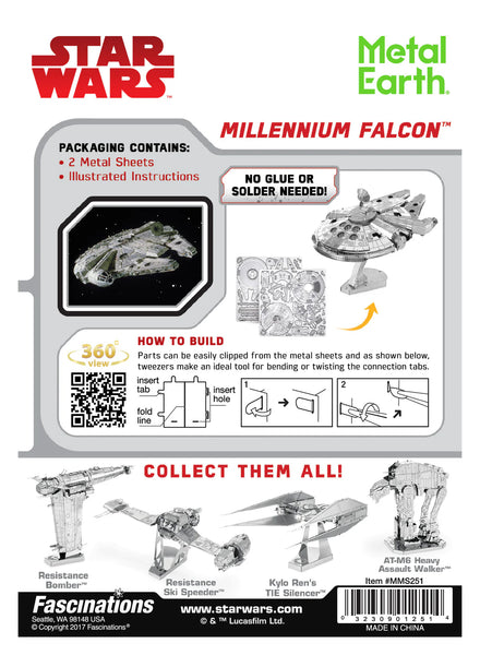 Star Wars Millennium Falcon - Silver - Metal Earth