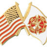 Fire Dept Crossed Flags Pin