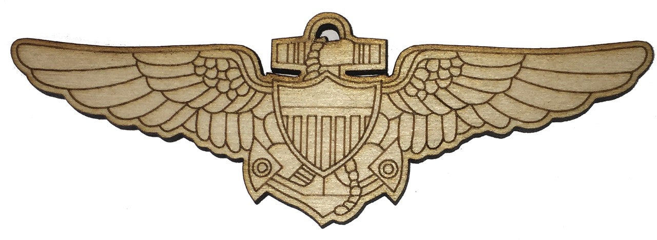 Aviator Wings Wood Ornament