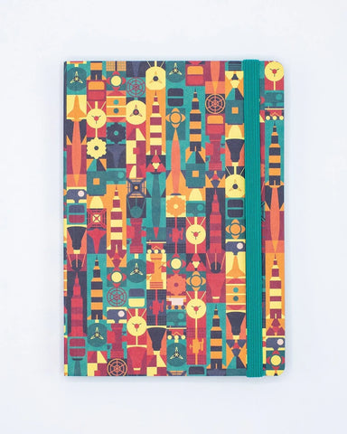 Retro Rockets Softcover Notebook