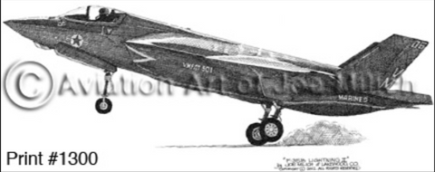 F-35B Lightning II Drawing - Marines: 8x10