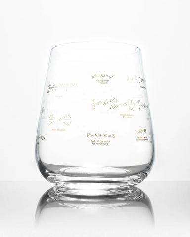 Equations Changed the World Wine Glass - Gold