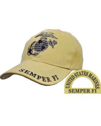 USMC Subdued EGA Cap-Khaki