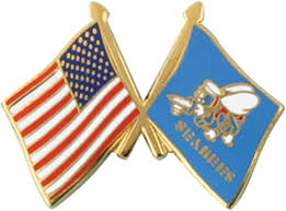 US Flag/Seabees Flag Pin