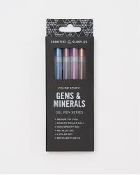 Gems & Minerals Gel Pens-Set of 6