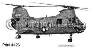 CH-46 Sea Knight Drawing - 8x10