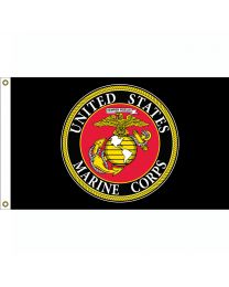 USMC Logo Flag-Black