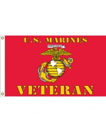 USMC Veteran Flag-Red : 3 x 5