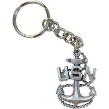 US Navy Anchor Key Chain-Pewter-K350