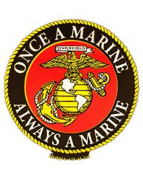 USMC Logo, Once A Marine Magnet-circle