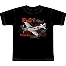 P-51 Mustang Black Kids T-Shirt