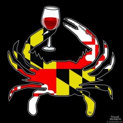 Wine Glass Crab Decal